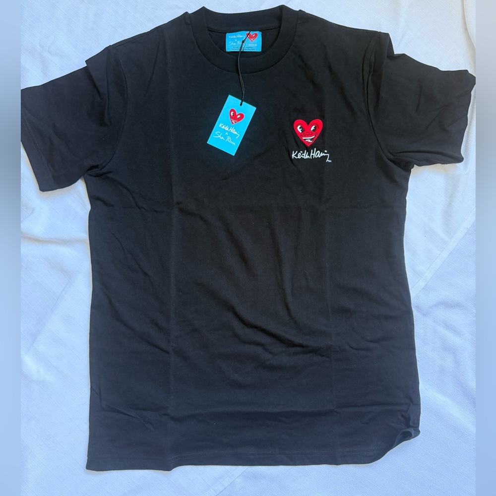 NWT Keith Haring x Shoe Palace Black Graphic T-Shirt 100% Cotton Men's Size Med